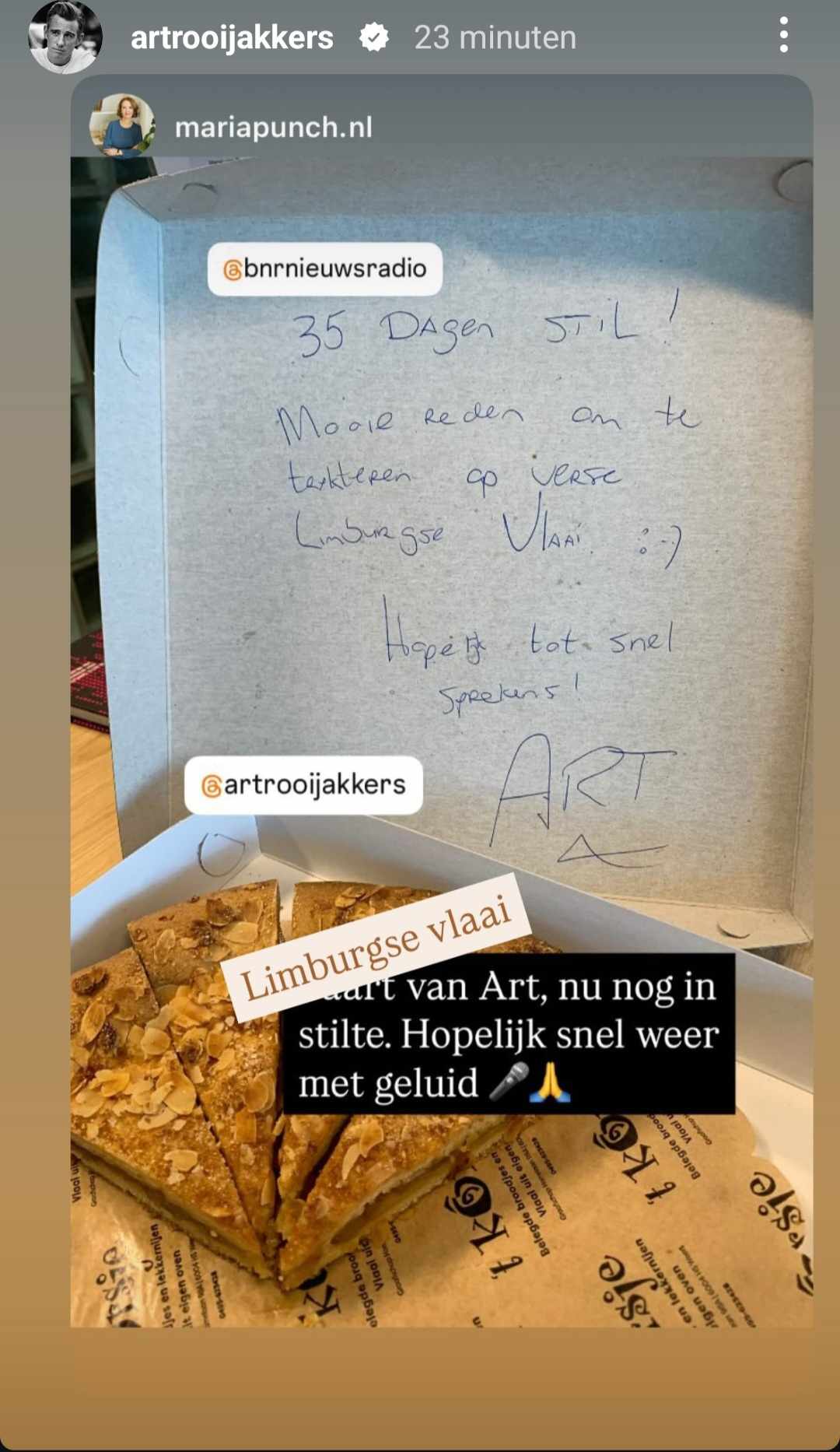 Art trakteerde op vlaai