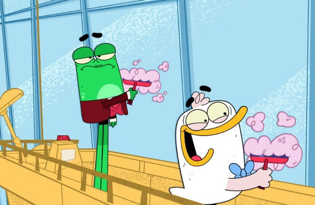 Duck and frog