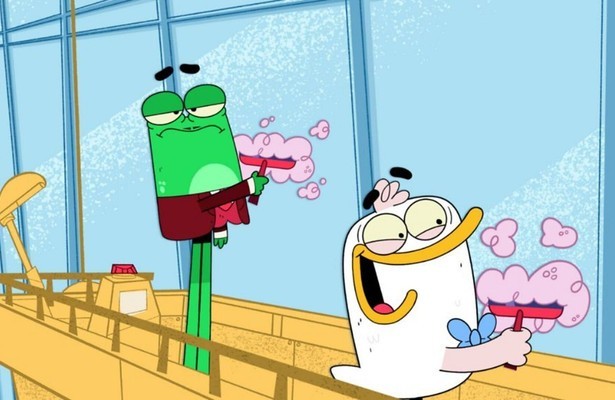 Duck and frog