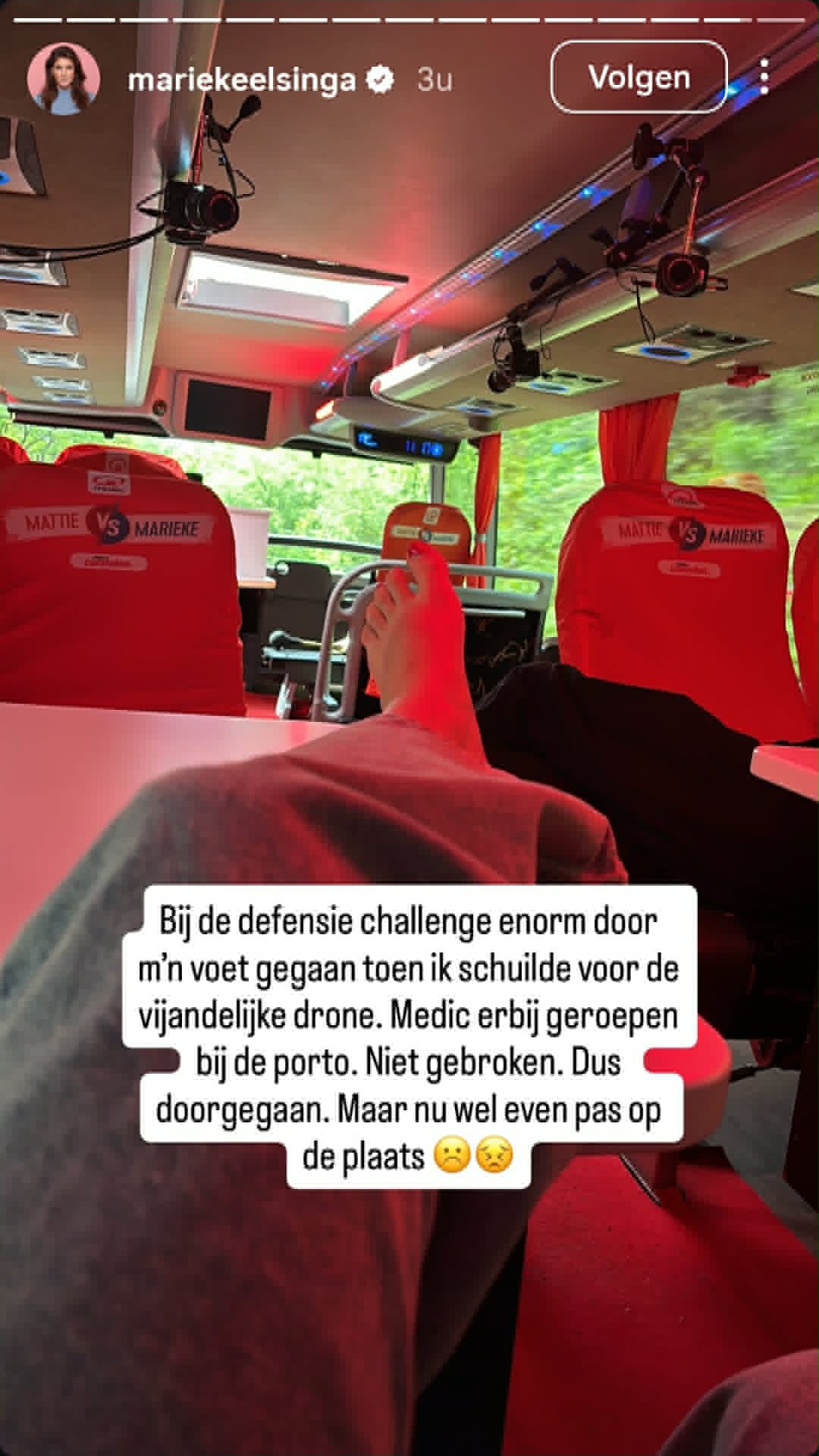 Marieke Elsinga deelde het nieuws over haar blessure op Instagram