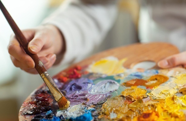 Het atelier - Portret van Hella