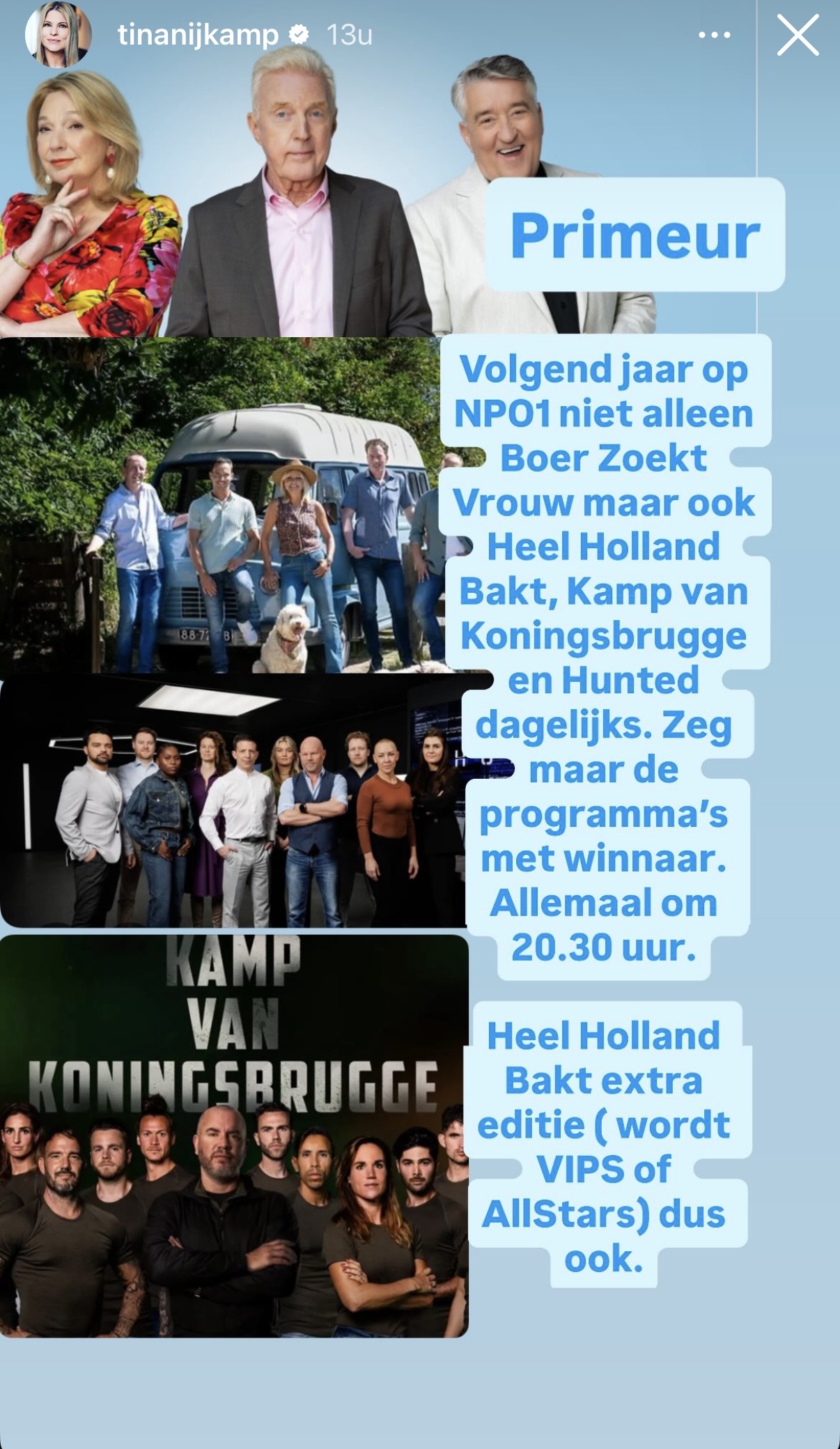 Instagram Story van Tina