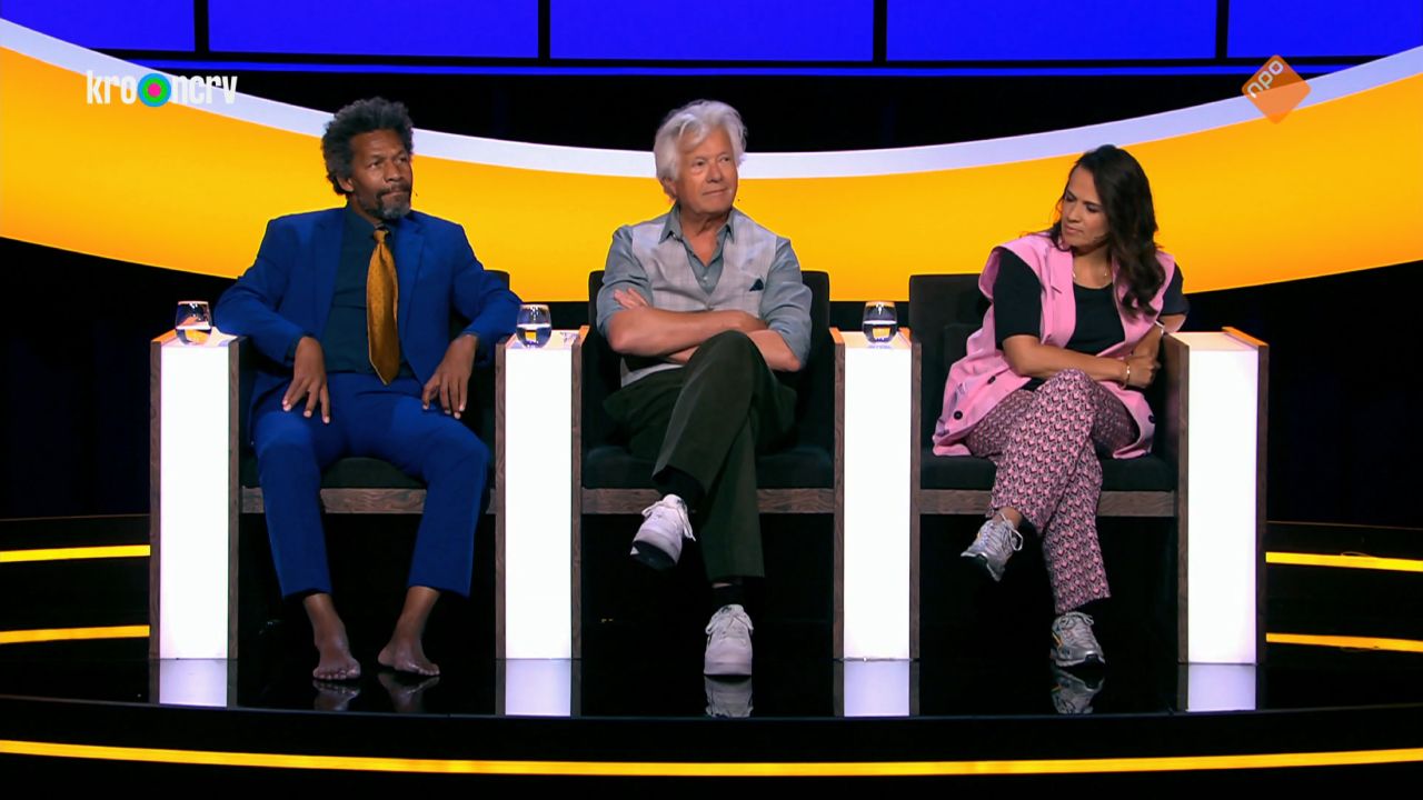 Mike Libanon, Jeroen Kramer en Aletha Leidelmeijer in De Slimste Mens