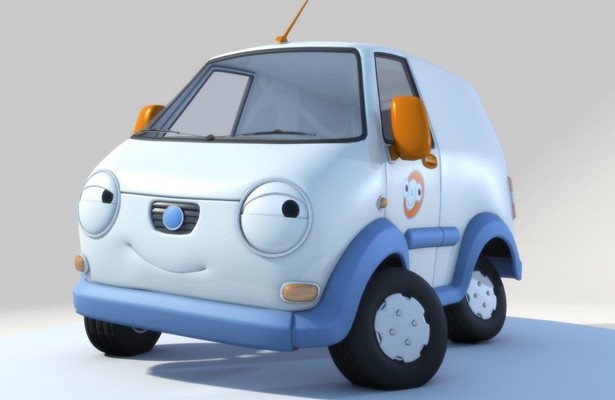 Olly, het kleine witte busje