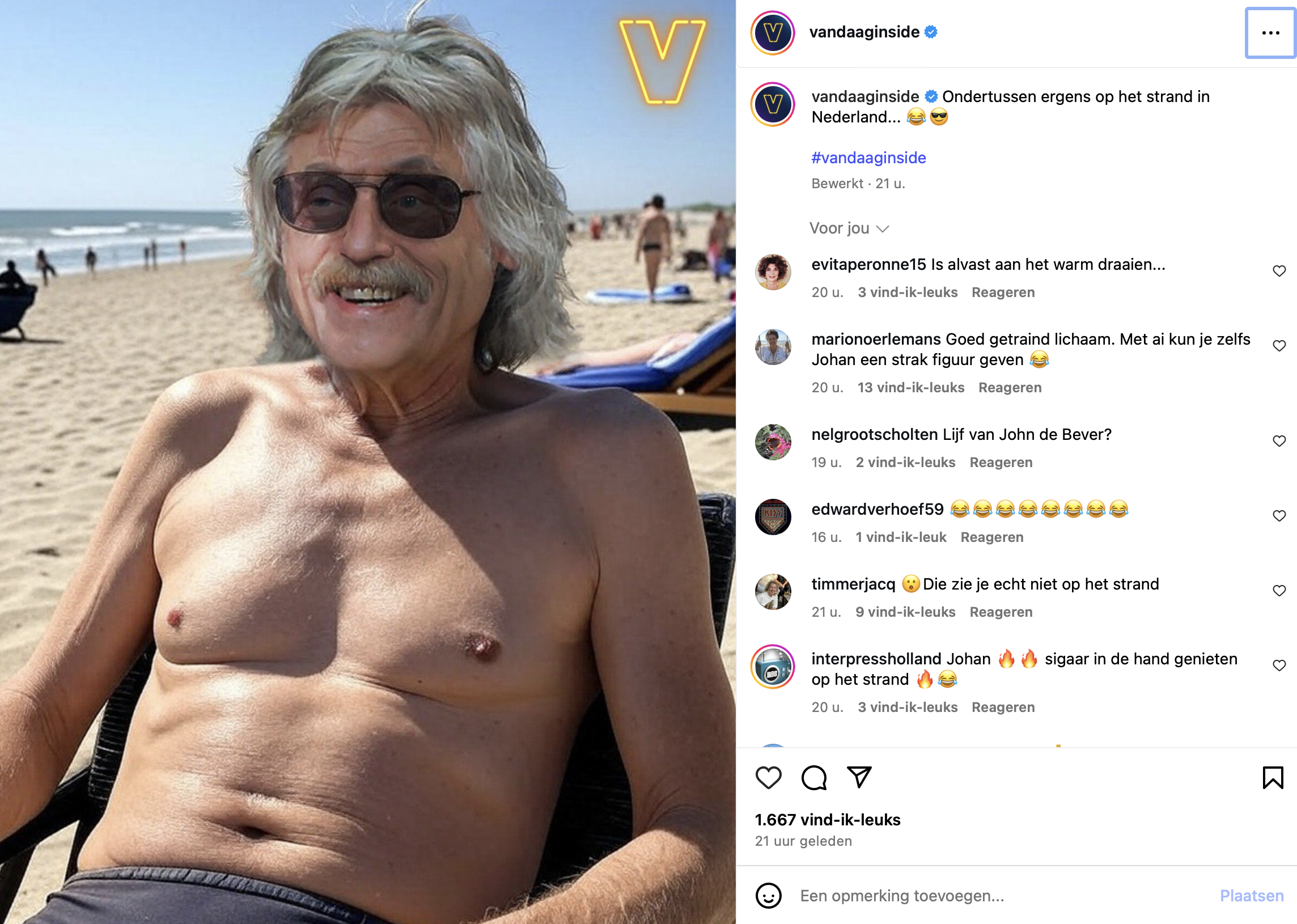 Johan op het strand