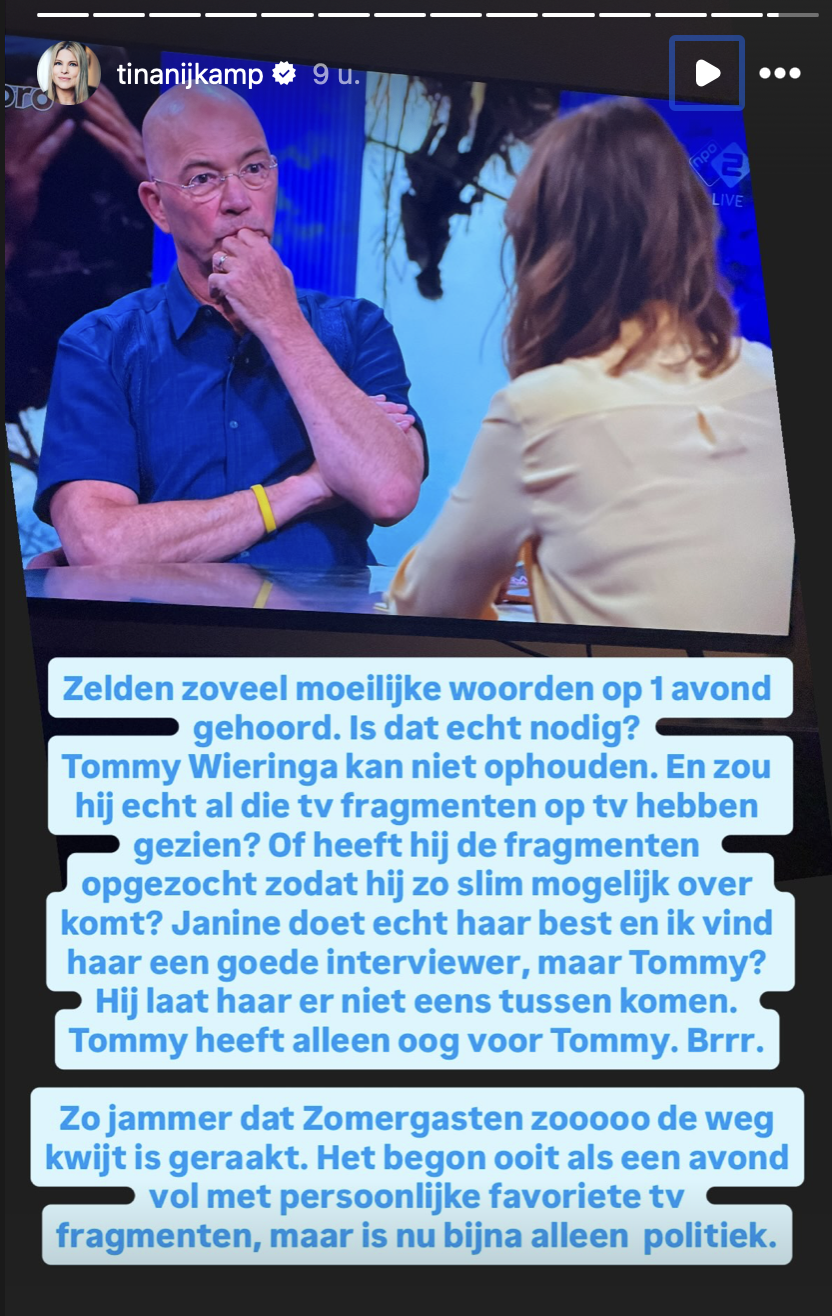 Tina Nijkamp over Zomergasten