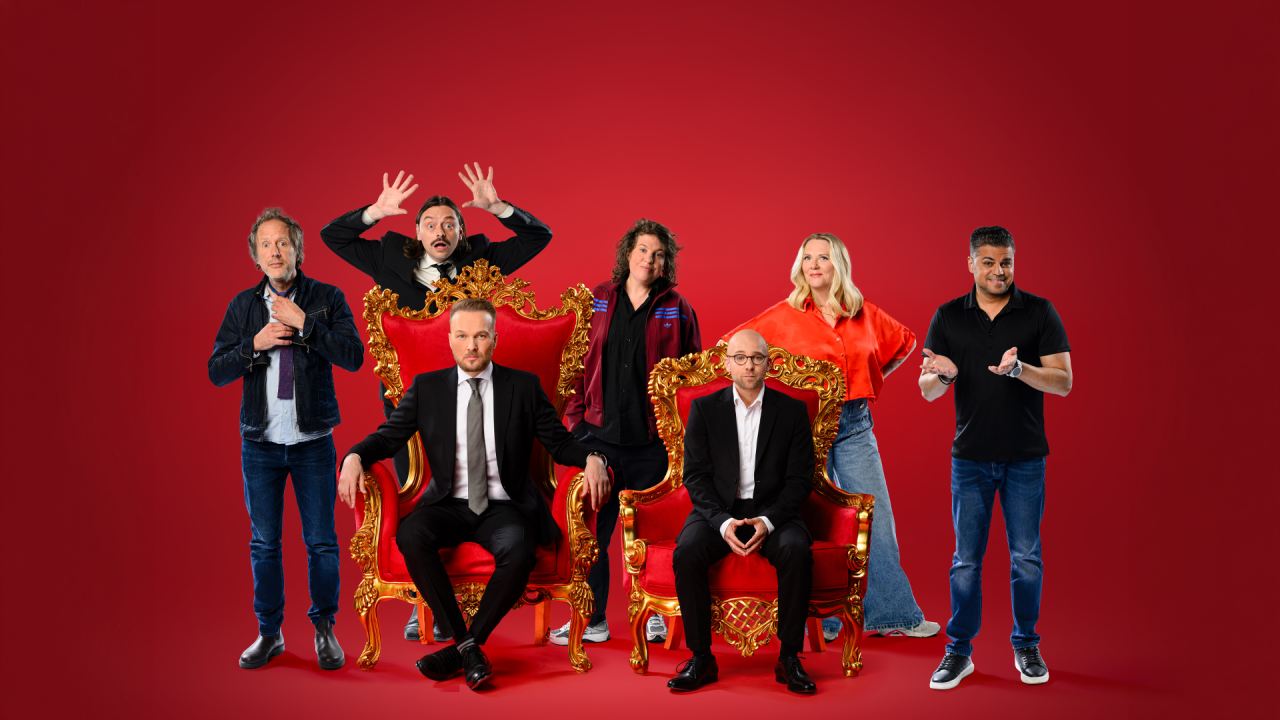 Arjen Lubach en vaste gezichten Taskmaster