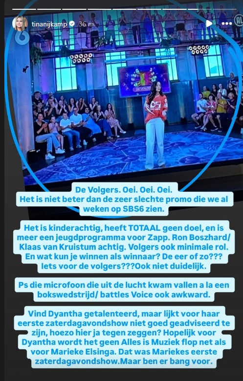 Tina Nijkamps oordeel over De volgers was niet mals