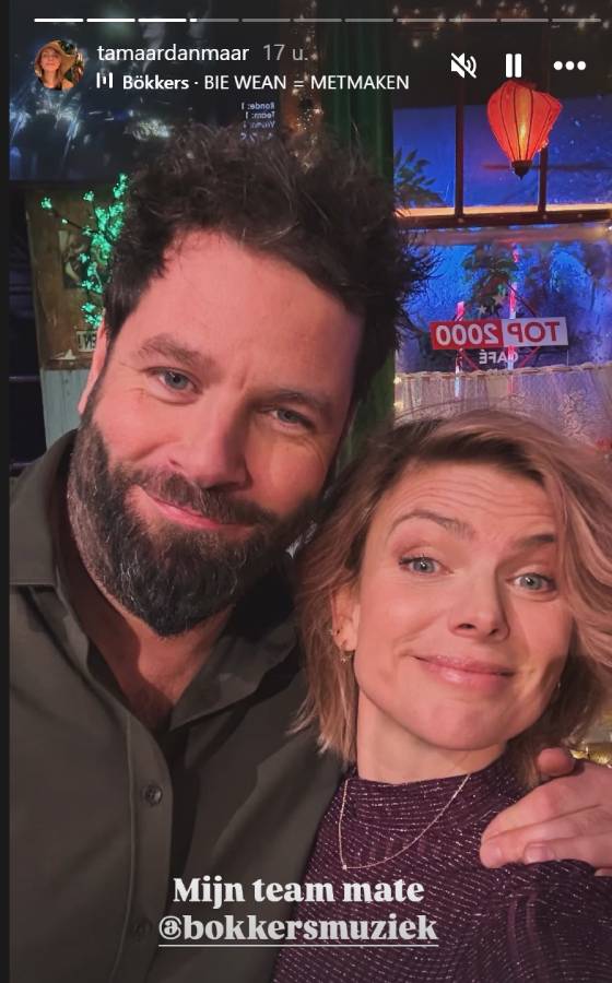 Hendrik Jan en Tamara samen bij de opnames.