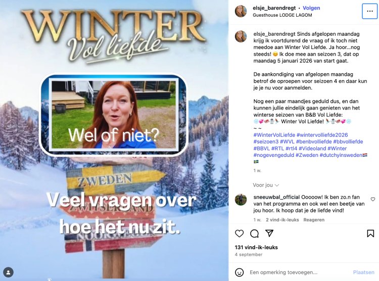 Elsje over Winter Vol Liefde 2026