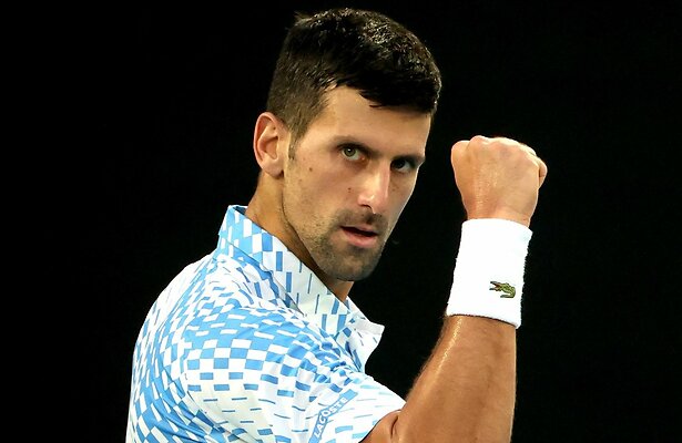 Novak Djokovic tijdens Australian Open 2023
