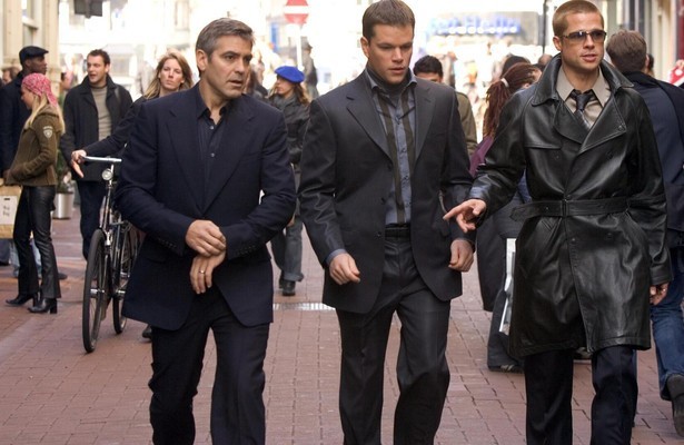 George Clooney, Matt Damon en Brad Pitt in Ocean's Twelve
