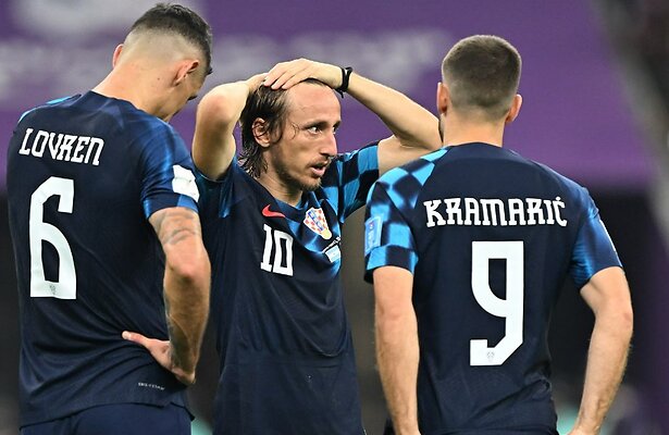 Luka Modric van Kroatië vlak na uitschakeling tegen Argentinie