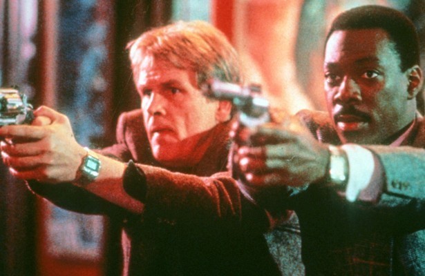 Eddie Murphy als Reggie Hammond en Nick Nolte als Jack Cates jn 48 Hrs.