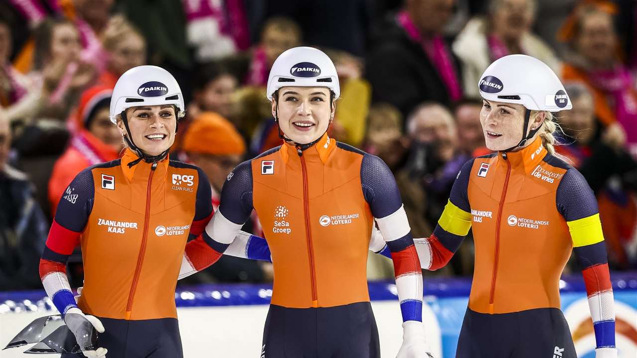 Joy Beune, Marijke Groenewoud en Irene Schouten moeten aan de bak