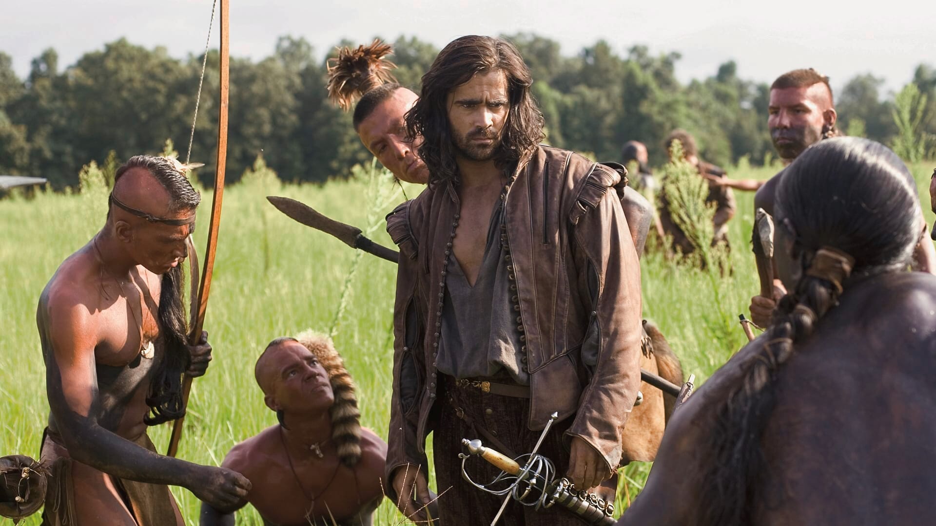 Colin Farrell falls in love with Pocahontas in The New World.