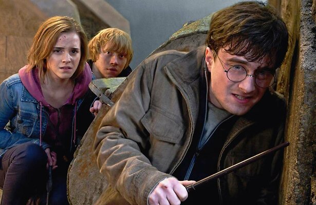 Emma Watson, Rupert Grint en Daniel Radcliffe in Harry Potter