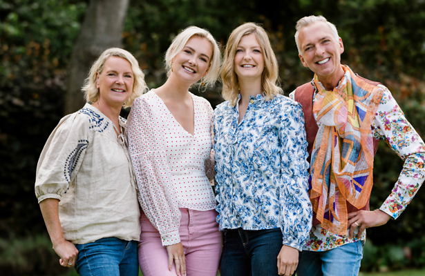 De familie Meiland samen.