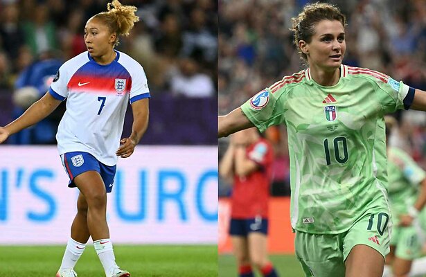 Lauren James van Engeland en Cristiana Girelli van italië