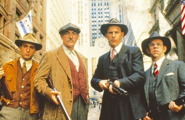 Andy Garcia, Sean Connery, Kevin Costner en Charles Martin Smith in The Untouchables