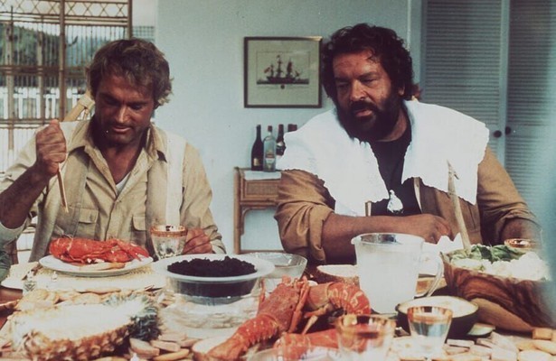 Bud Spencer en Terence Hill in De Vier Vuisten op Safari