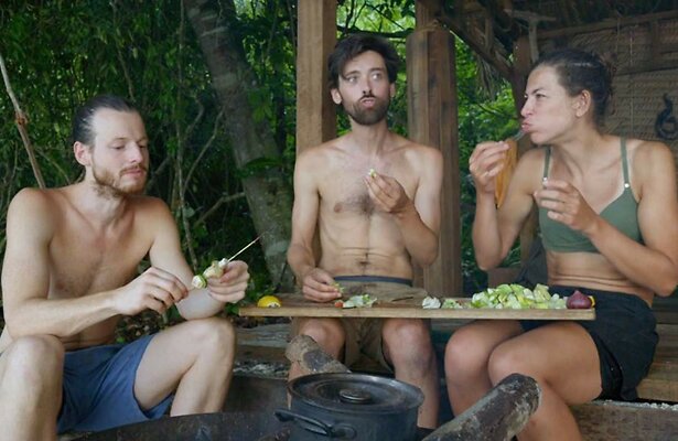 Guido Spek, Willem Voogd en Ilse Paulis in Expeditie Robinson