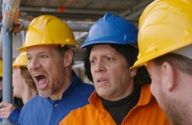 Boekpiet tussen de bouwvakkers