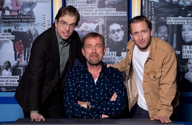 Harm Edens met Peter Pannekoek en Jan Jaap van der Wal