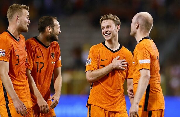 Matthijs de Ligt, Daley Blind, Frenkie de Jong en Davy Klaassen