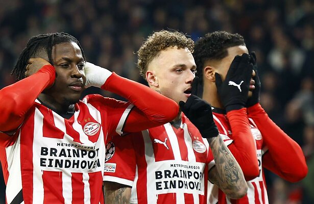 Johan Bakayoko, Noa Lang en Ryan Flamingo (PSV)