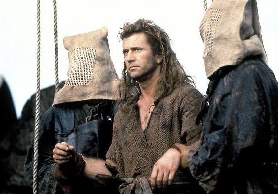 Mel Gibson draagt een kilt in Braveheart
