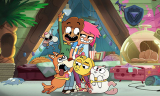 Boy Girl Dog Cat Mouse Cheese