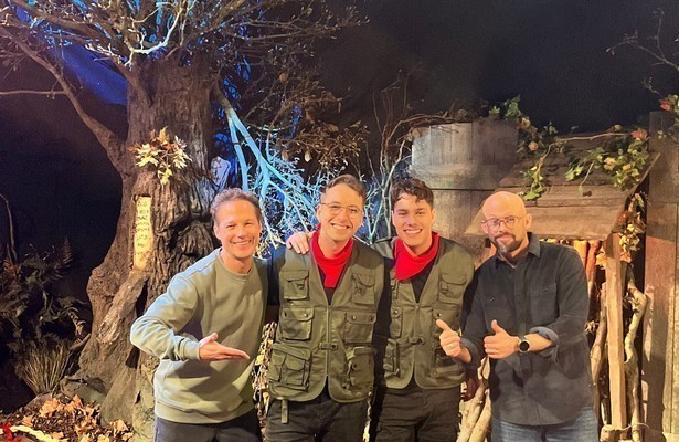 Staf en Mathias Coppens met Frans jr. en Christiaan Bauer