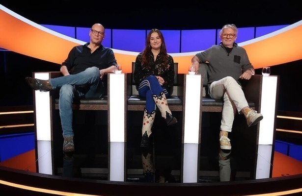 Marco Louwerens, Barbara Sloesen en Paul Visser in De Slimste Mens