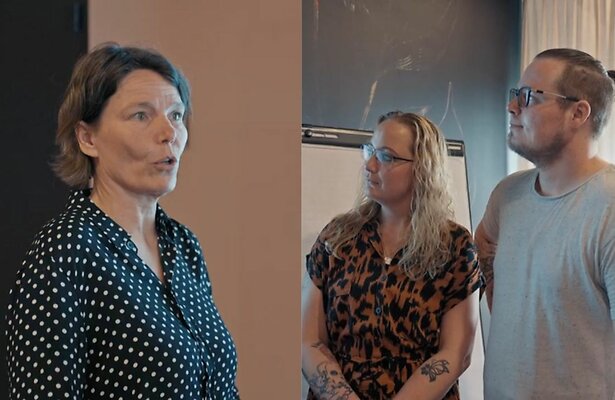 Eef van Opdorp met deelneemster Uit de Schulden