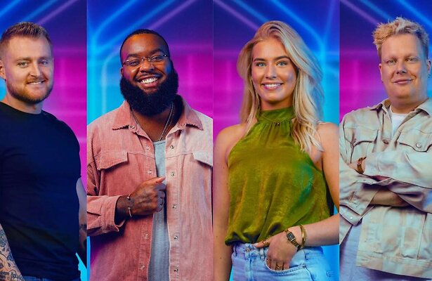 Glenn, Randy, Alice en Jimmy in finaleweek Big Brother