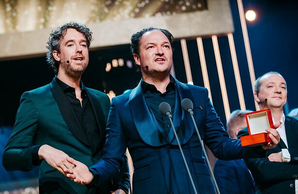 Niels van der Laan, Jeroen Woe en Miguel Wiels op Televizier-Ring Gala