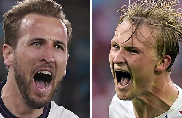 Engelsman Harry Kane en Deen Kasper Dolberg