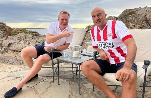 Ronald Koeman en John van den Heuvel in Isola di Beau