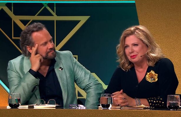 Carlo Boszhard en Loretta Schrijver in het afgelopen seizoen van The Masked Singer.