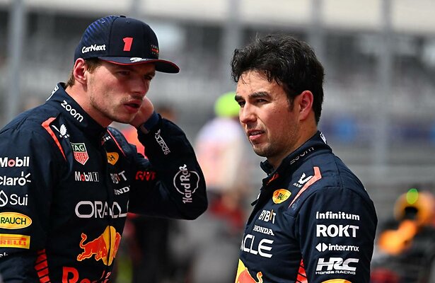 Max Verstappen en Sergio Perez