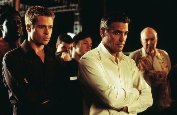 George Clooney en Brad Pitt in Ocean's Eleven