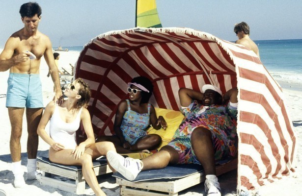  Tab Thacker, Marion Ramsey, Janet Jones en Matt McCoy in Police Academy 5