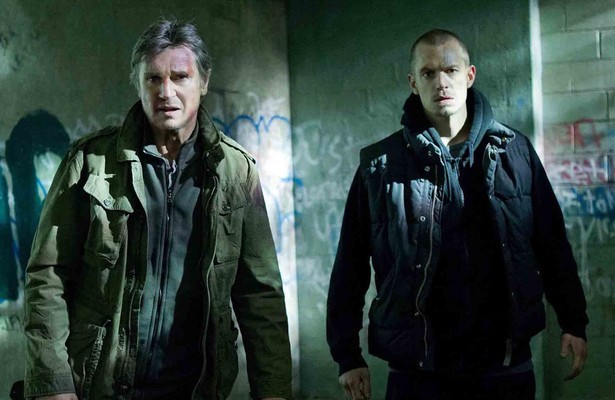 Liam Neeson als Jimmy Conlon en Joel Kinnaman als Mike Conlon in Run All Night