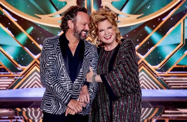 Carlo Boszhard en Loretta Schrijver in The Masked Singer