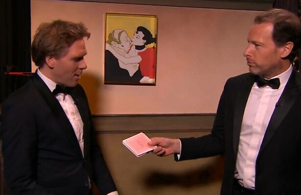 Herman geeft nog wat 'shoot-outs' aan Sjoerd.