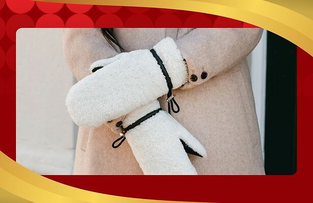 Mittens Silton White Black handschoenen van Cowboysbag