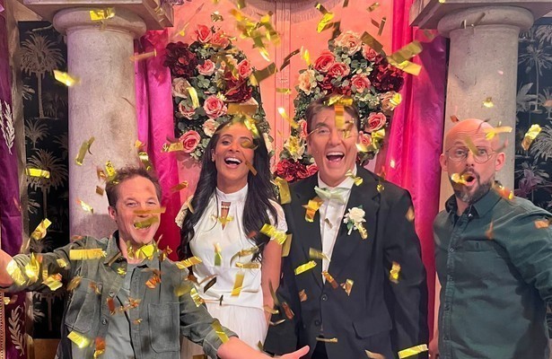 Dyantha Brooks en Bart Ettekhoven met Staf en Mathias Coppens