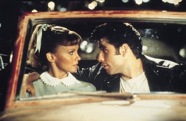 Olivia Newton-John en John Travolta in Grease