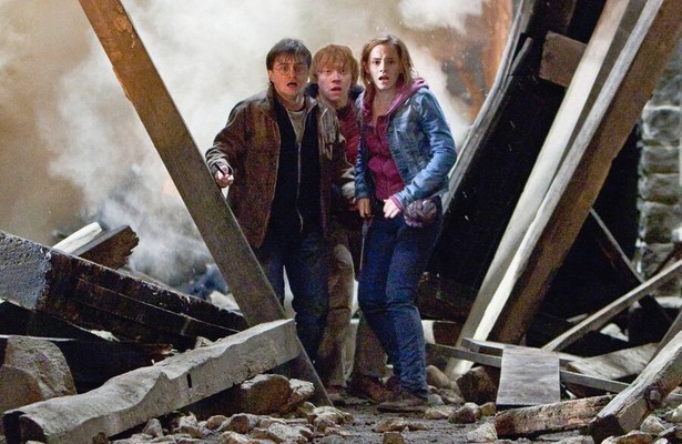 Daniel Radcliffe, Rupert Grint en Emma Watson in Harry Potter and the Deathly Hallows - Part 2